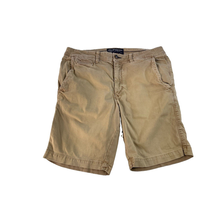 Mens American Eagle Slim Active Flex Khaki Chino Shorts Size 34