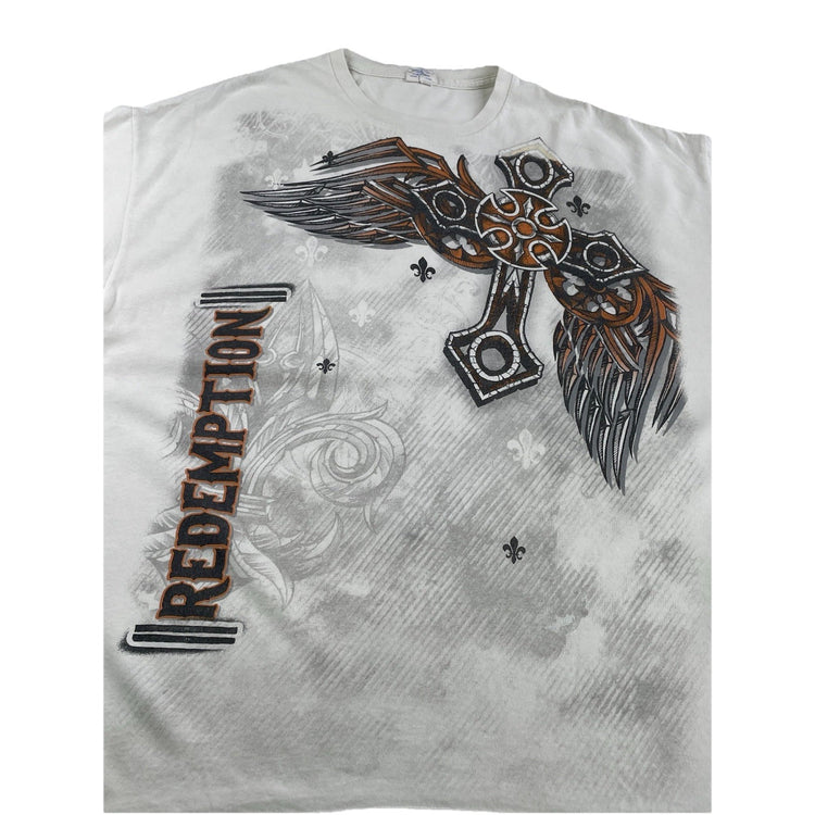 Mens Vintage Gildan Redemption White Tee Size 2xl