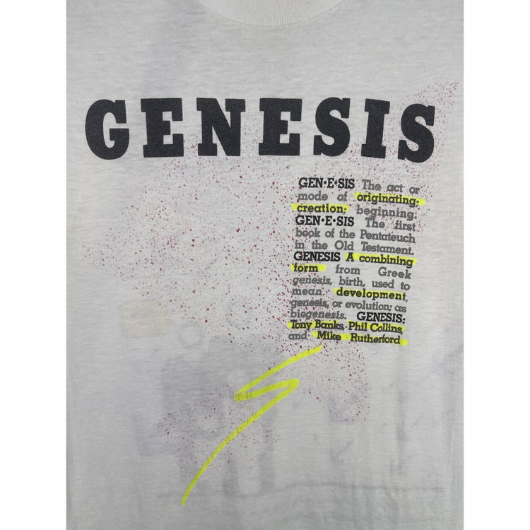 Authentic Vintage 1987 Genesis US & UK 80s Tour Band T-Shirt Size Medium