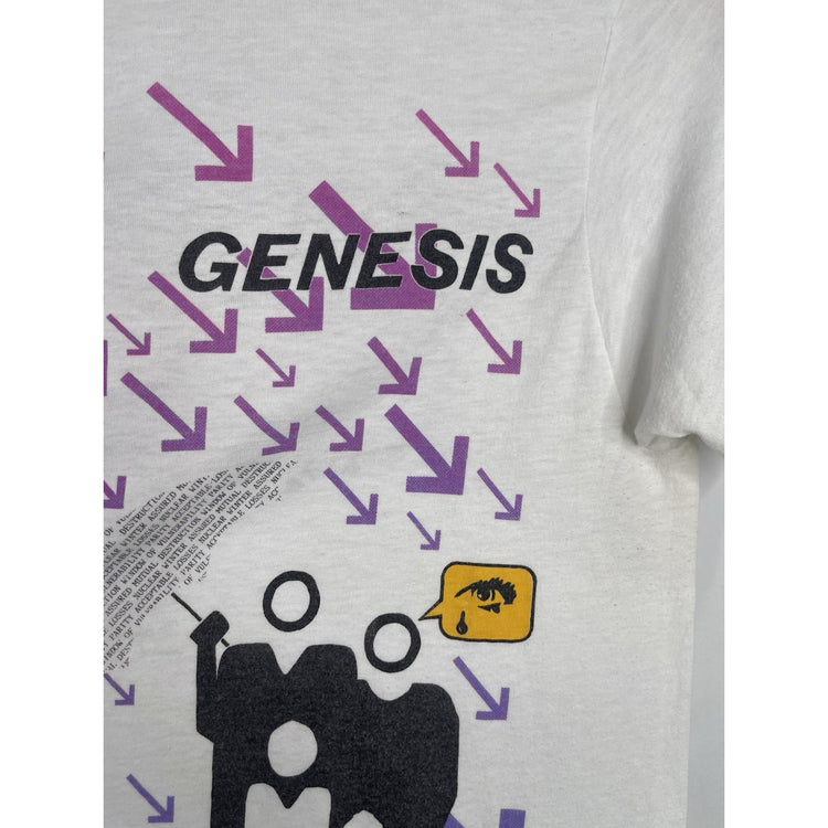 Authentic Vintage 1987 Genesis US & UK 80s Tour Band T-Shirt Size Medium