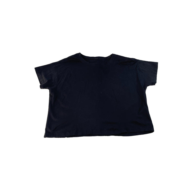 Women's Lululemon Black Short-Sleeved Cropped Crewneck T-Shirt Size L