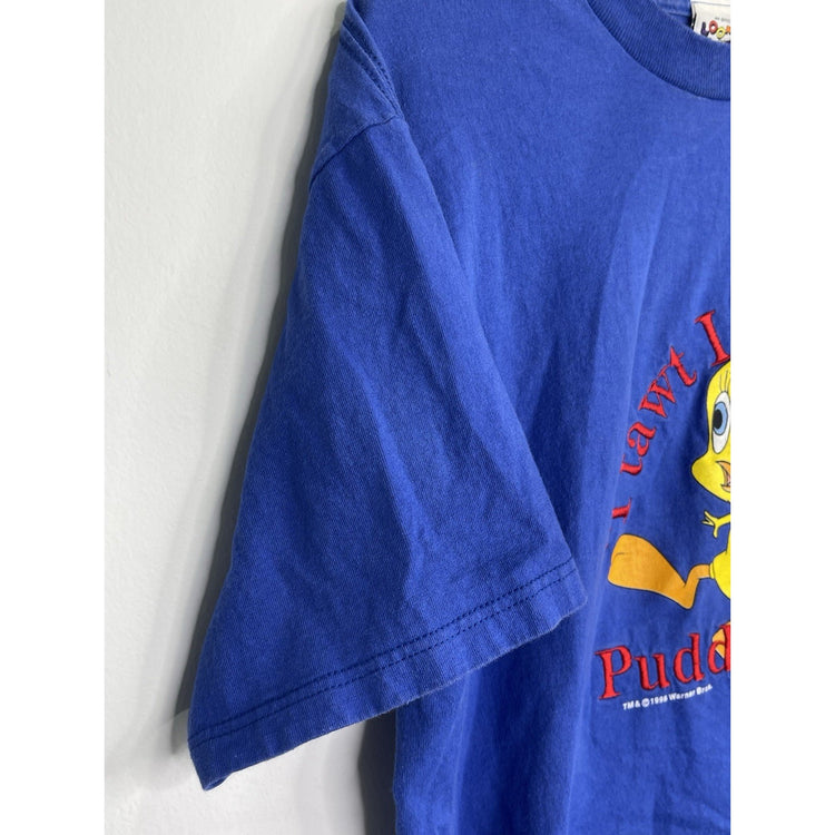 Adult VTG 90's Embroidered Tweety Bird Warner Brother Looney Tunes T-shirt Sz L