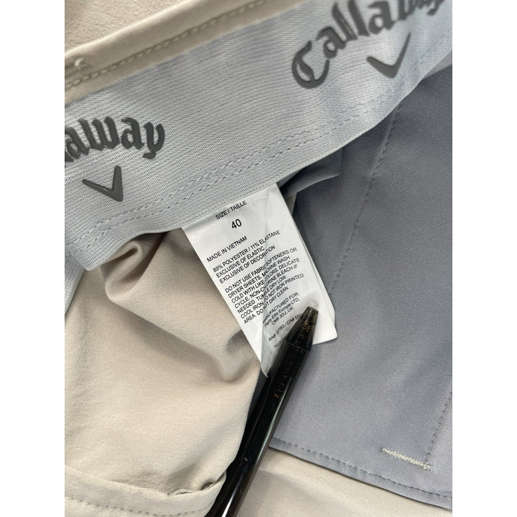 Mens Callaway Performance Flat Front Khaki Golf Shorts Size 40