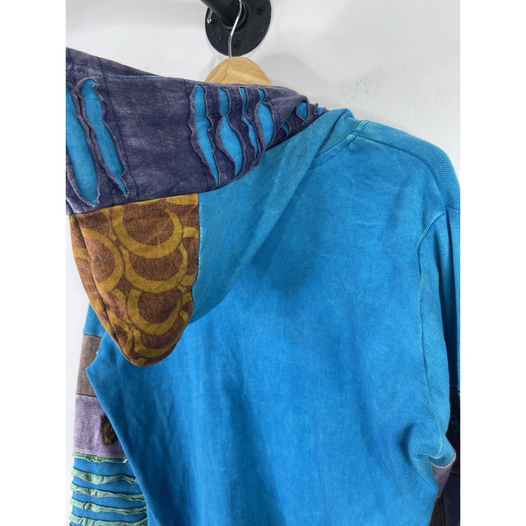 Rising International Womens Artsy Unique Full Zip Jacket Size L Boho Hippie