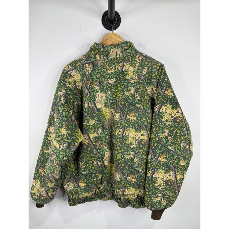 Vintage Bushlan Real Tree Camo Mens Lg Classic Hunting Zip-up Jacket Outdoors