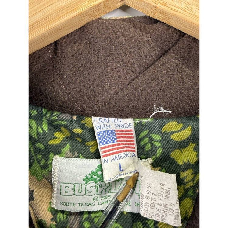 Vintage Bushlan Real Tree Camo Mens Lg Classic Hunting Zip-up Jacket Outdoors