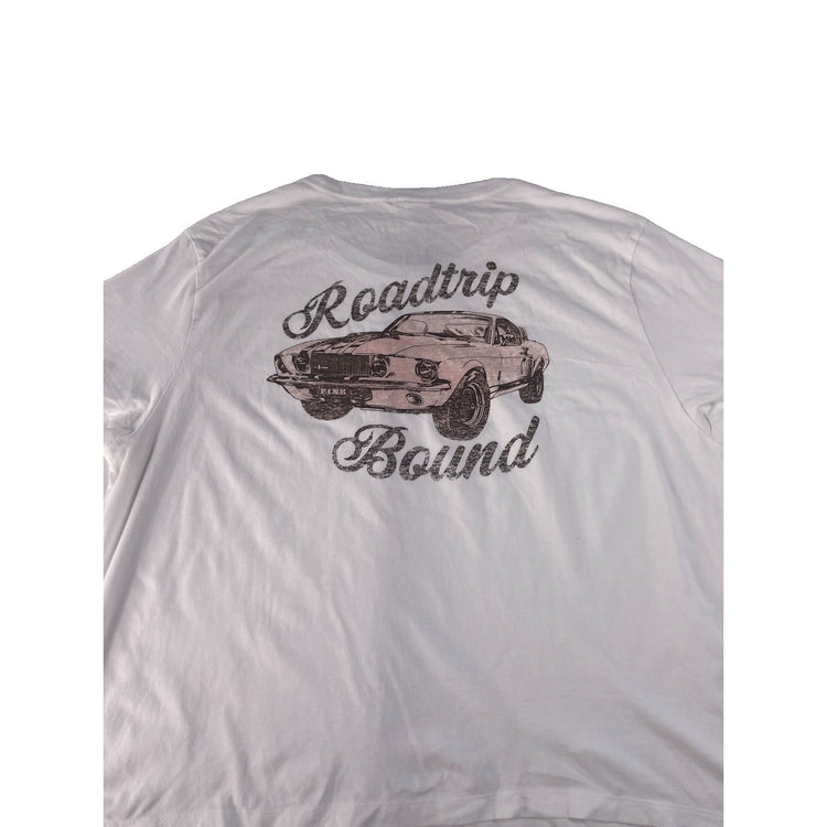 Womens PINK Victorias Secret White Car Graphic T Shirt Size 2XL