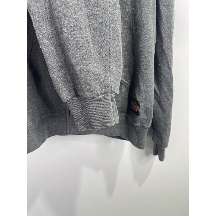 Men’s Vintage Harley Davidson Gray Double Sided Zip Up Jacket Sz L