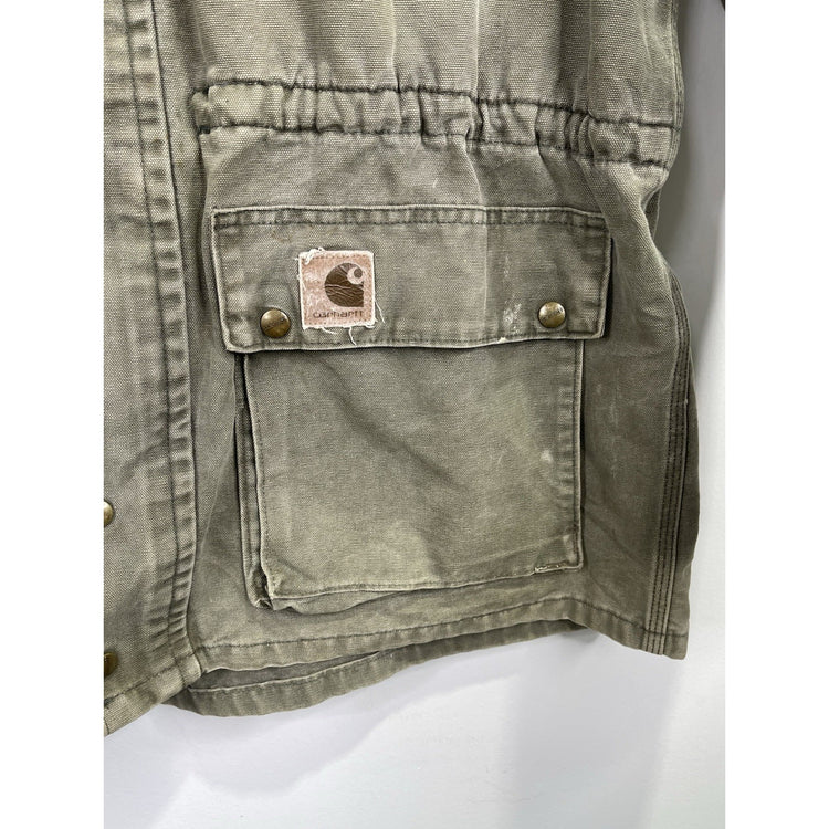 Men’s Vintage Carhartt Duck Work Jacket Coverall Full Zip Blanket Liner Sz L