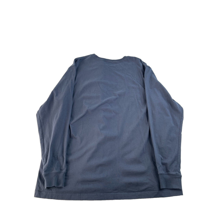 Mens Carhartt Loose Fit Dark Blue LongSLeeve Shirt Yellow Logo Size XL