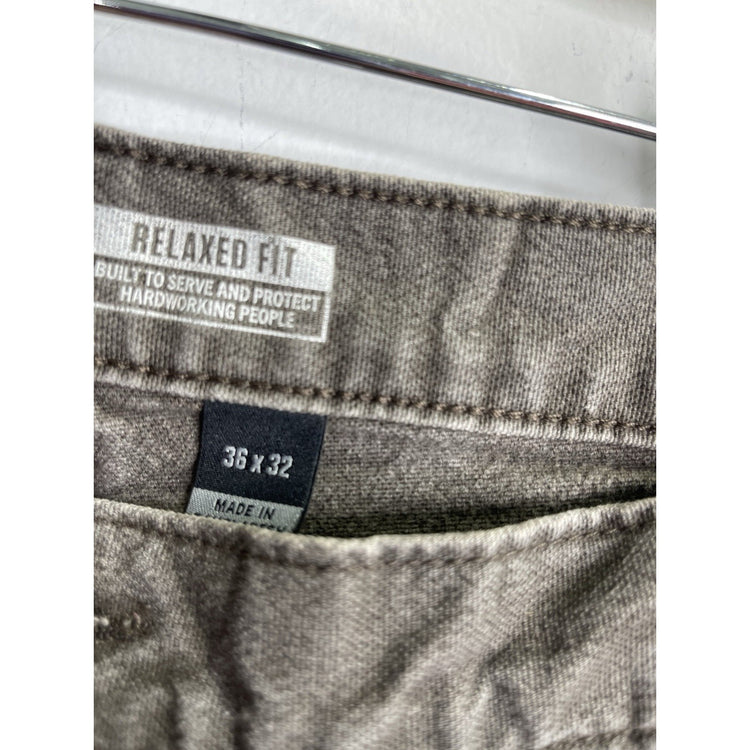 Men’s Carhartt Relaxed Fit Brown Carpenter Pants Size 36x32