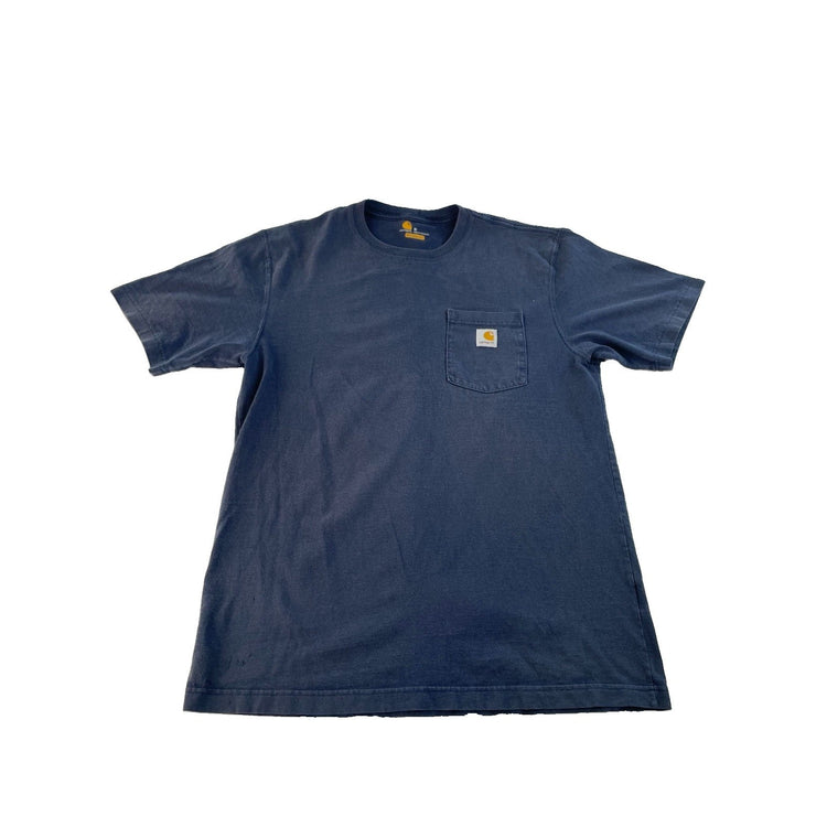 Mens Carhartt Basic Solid Dark Blue Pocket T-Shirt Size N