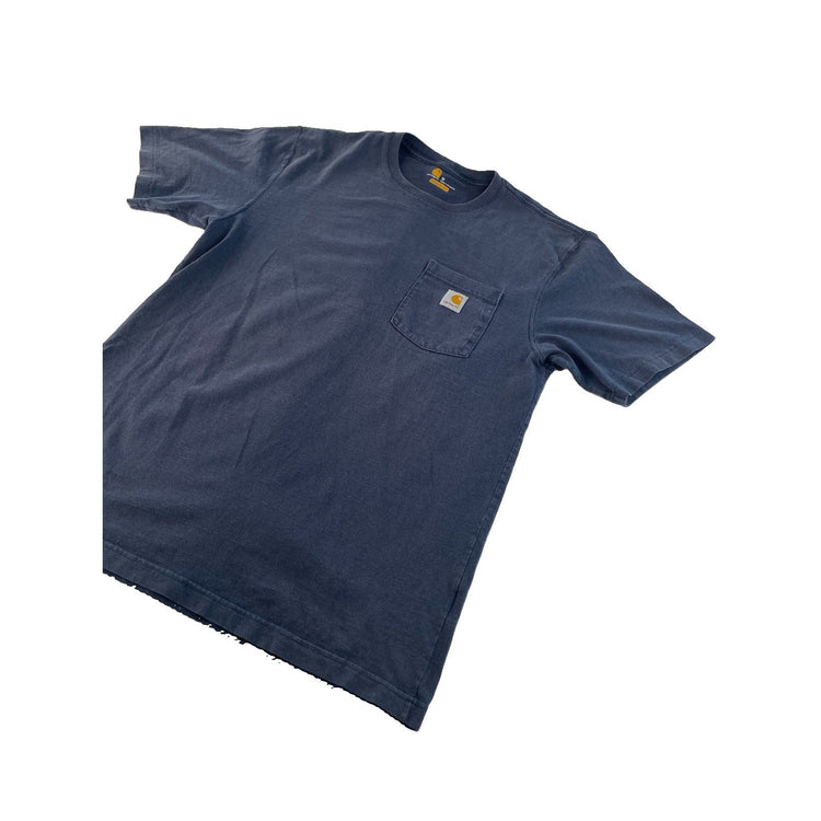 Mens Carhartt Basic Solid Dark Blue Pocket T-Shirt Size N