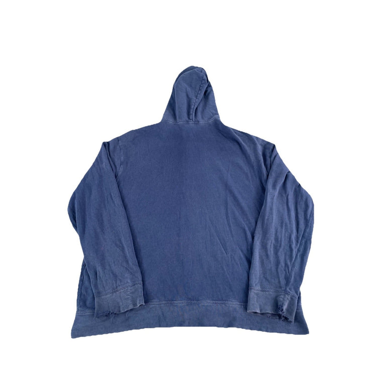 Men’s Polo Ralph Lauren Distressed Blue Zip Up Hoodie Size Xl