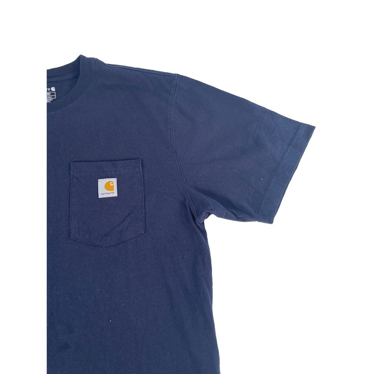 Mens Carhartt Dark Navy Blue Loose Fit T Shirt Size Medium