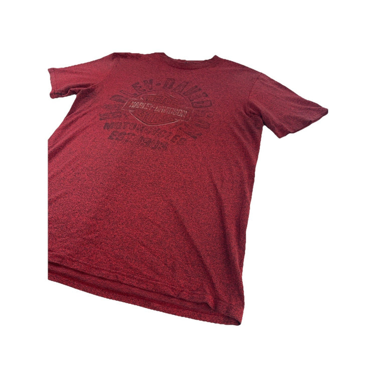 Mens Harley Davison Basic Red Space Dye Skull T-shirt Size S