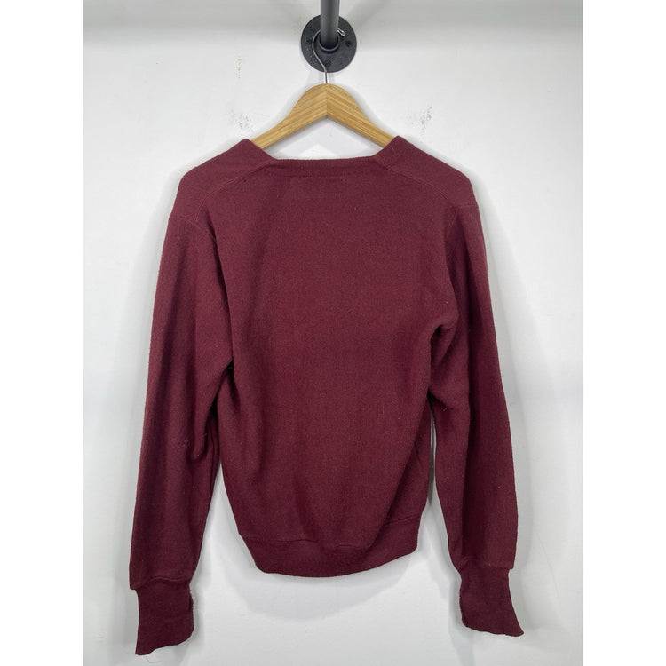 Vintage 70s Christian Dior Monsieur Cardigan Sweater Adult Medium Maroon Sz M