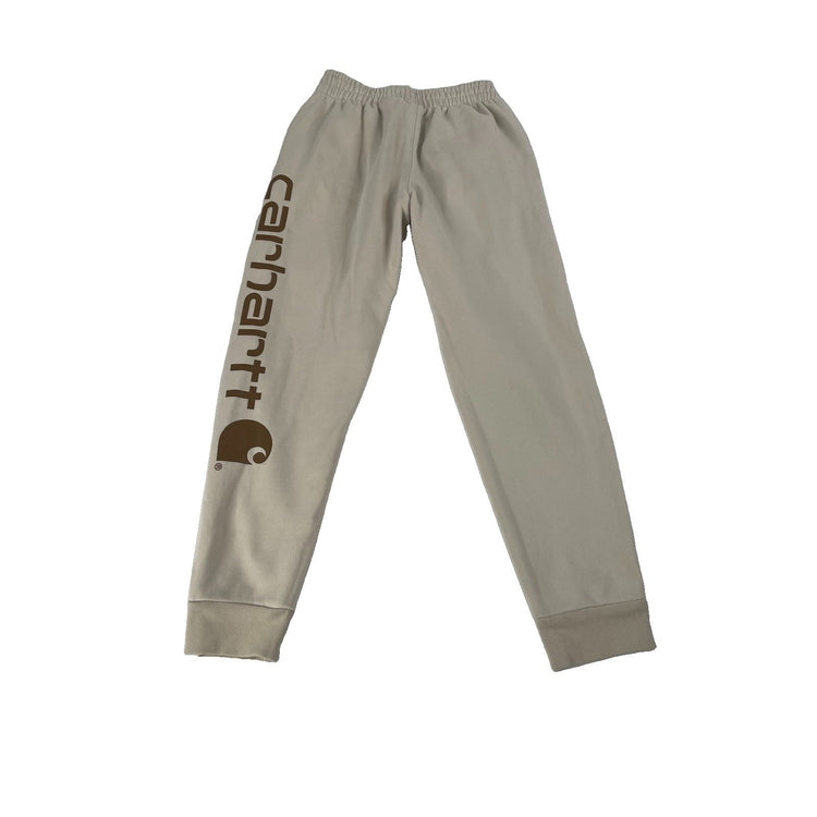Carhartt Youth Cream Beige Big Logo Sweatpants Joggers Size Medium 10-12
