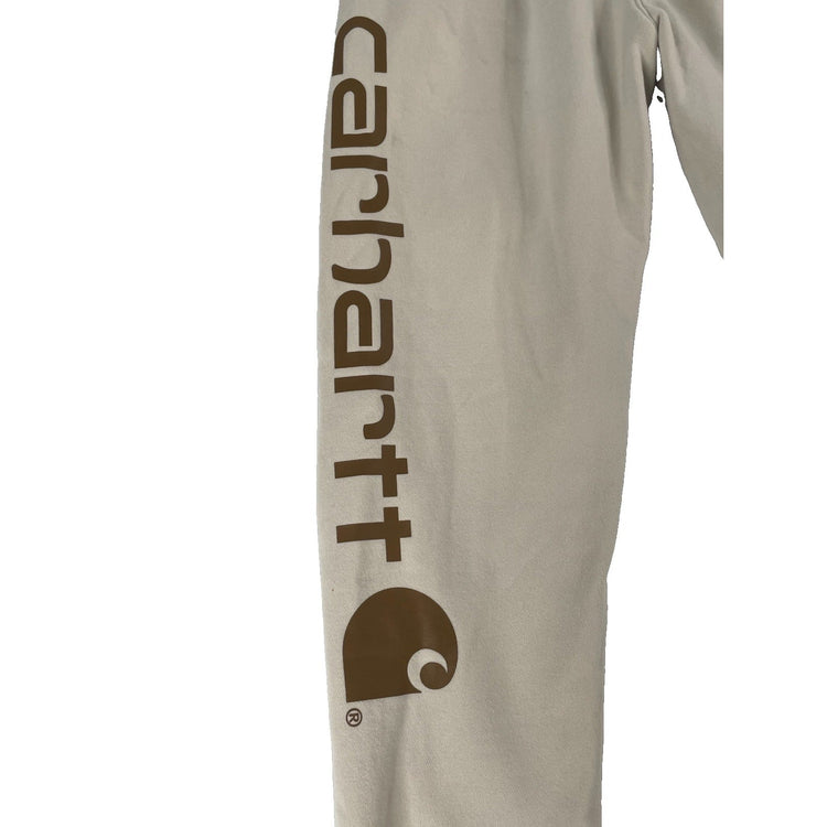 Carhartt Youth Cream Beige Big Logo Sweatpants Joggers Size Medium 10-12