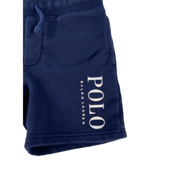 Boys Polo Ralph Lauren Navy Blue Fleece Sweat Shorts Casual Lounge Size 5