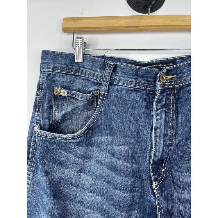 VTG Y2K Men’s Dark/Light Blue Wash Southpole Baggy Denim Jeans 38x30