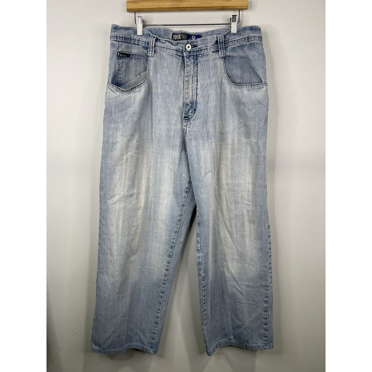VTG Y2K Men’s Wide Leg Light Blue Wash Southpole Baggy Denim Jeans 38x29
