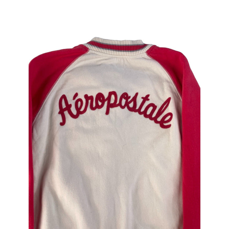 Womens Aéropostale Red & White Varsity Bomber Jacket Size Large
