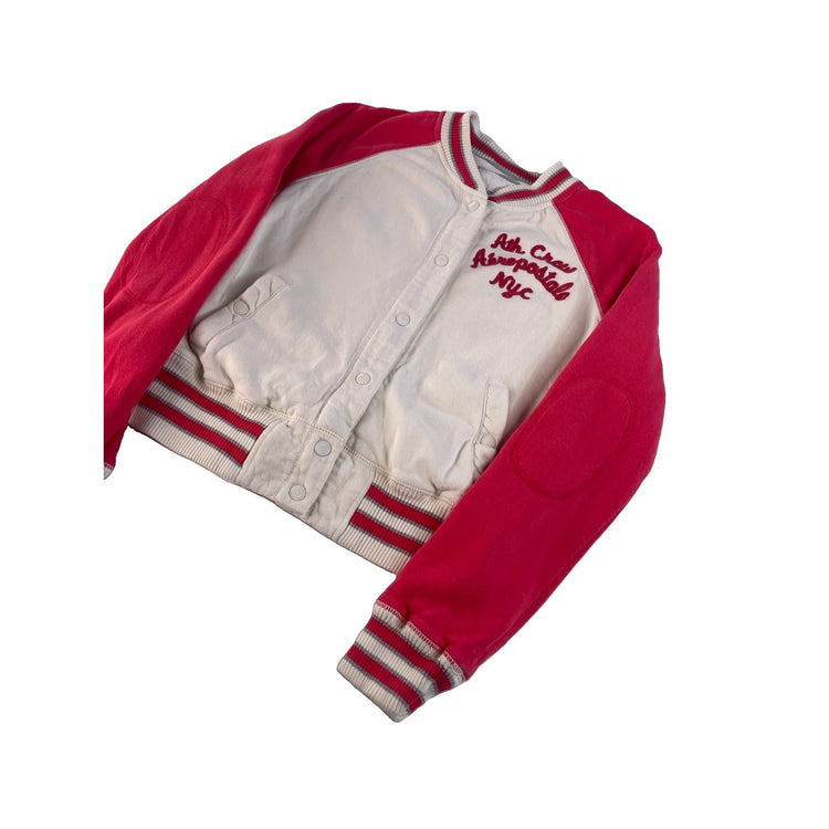 Womens Aéropostale Red & White Varsity Bomber Jacket Size Large