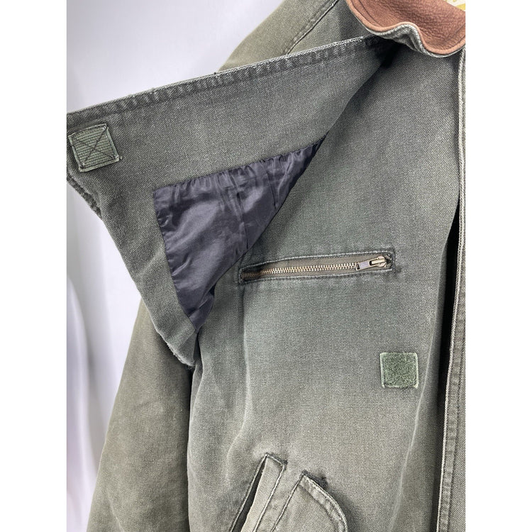 Vintage 90s Wrangler Outerwear Olive Green Plaid Lined Bomber Jacket Size Medium