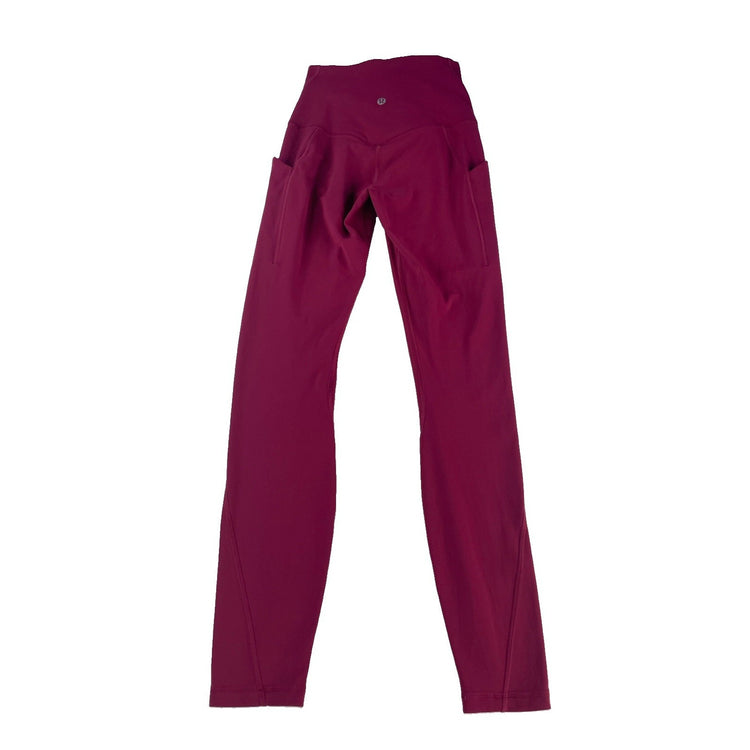 Womens Lululemon Magenta Wild Berry Fast and Free High Rise Leggings Size 2
