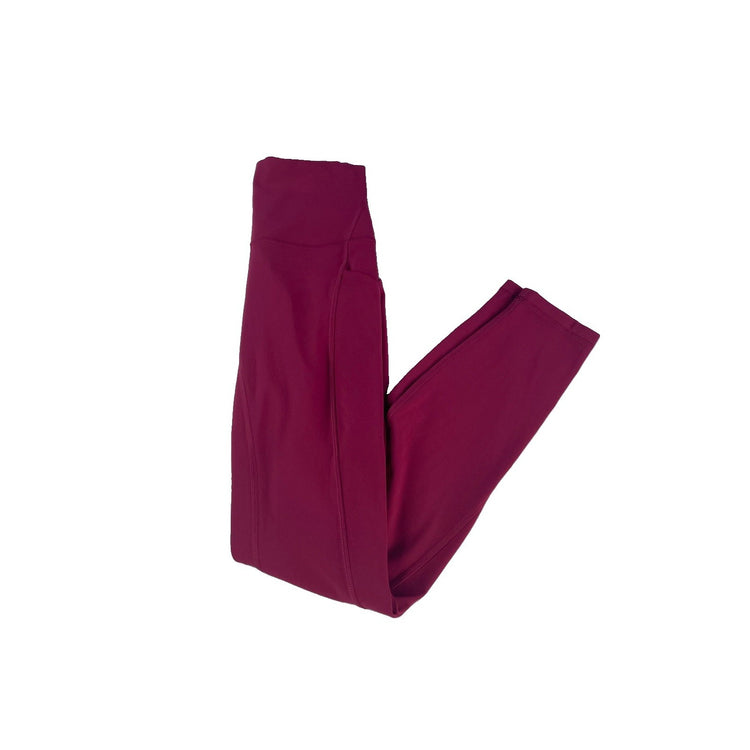 Womens Lululemon Magenta Wild Berry Fast and Free High Rise Leggings Size 2