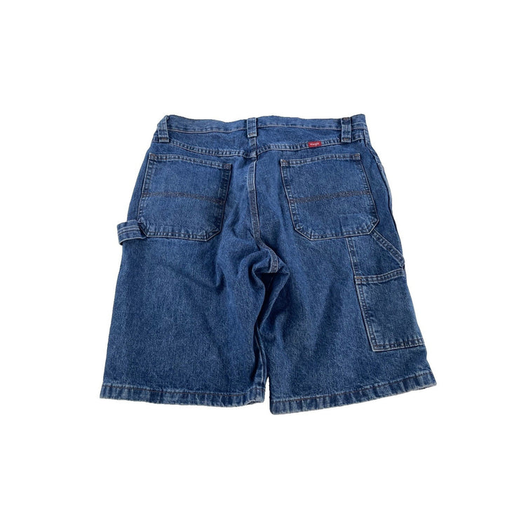 Mens Wrangler Blue Denim Workwear Hammer Loop Carpenter Shorts SIZE 33