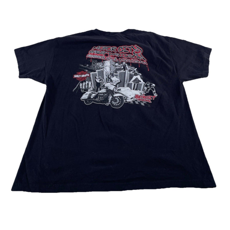 Mens Harley Davidson Detroit “Motor City” Graphic Tee Black Size XL