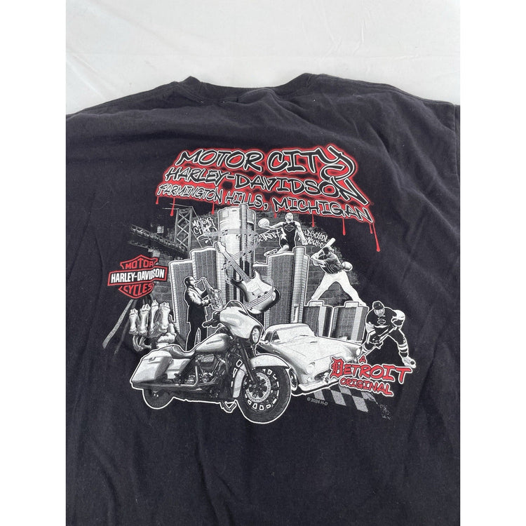 Mens Harley Davidson Detroit “Motor City” Graphic Tee Black Size XL