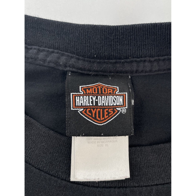 Mens Harley Davidson Motorcycle Black Graphic T-Shirt Size XL