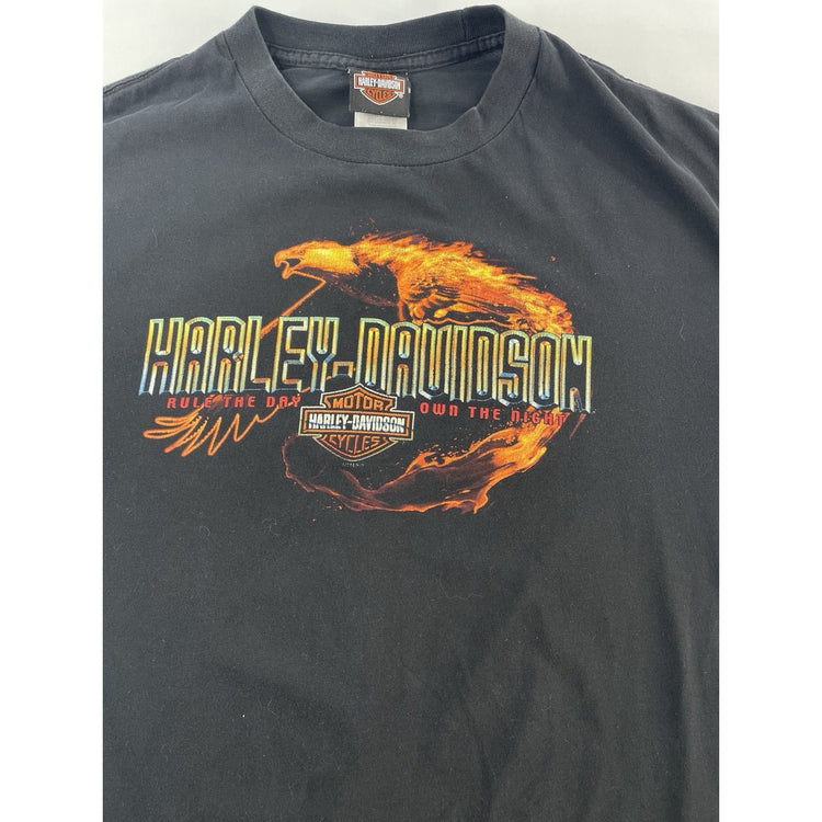 Mens Harley Davidson Motorcycle Black Graphic T-Shirt Size XL