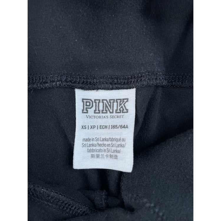 Womens Victoria's Secret PINK Black Logo Leggings Size XS