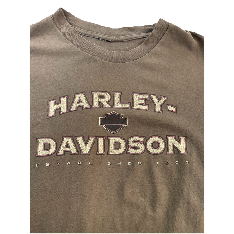 Mens Harley Davidson Gray-Greenish Basic T-Shirt Size M