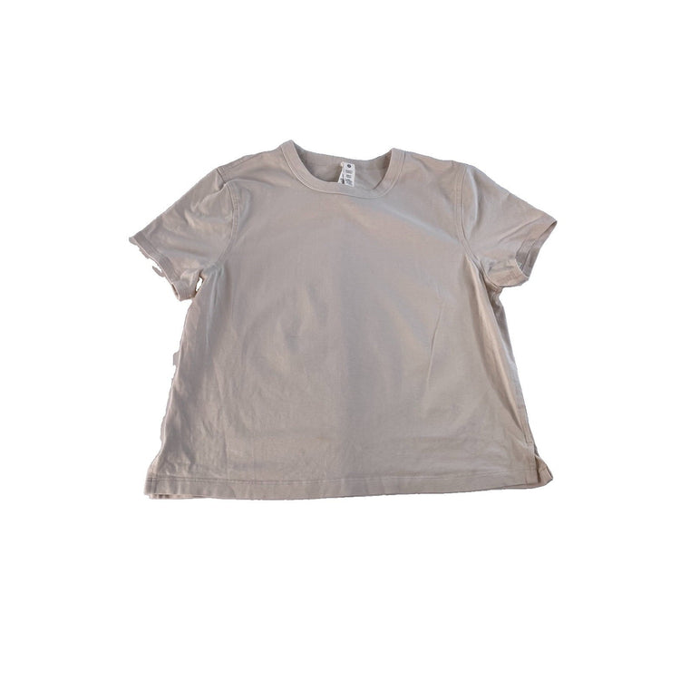 Womens Lululemon Short Sleeve Crewneck T-Shirt Beige Tan Size 4