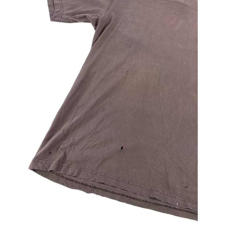 Mens Carhartt Brown Solid Tee Side Logo Size Xl Distressed
