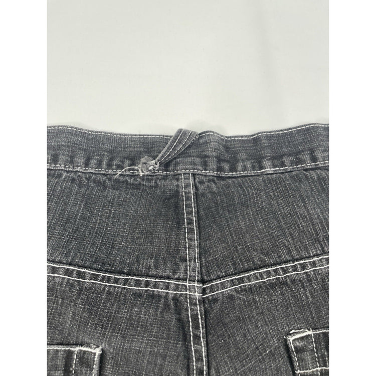 Y2K Black Dark Wash Denim Southpole Baggy Shorts 46x17