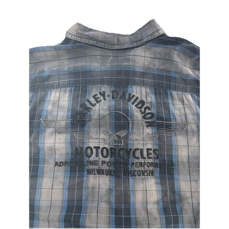Men’s Harley Davidson Genuine Motorclothing Plaid ButtonUp SS Shirt Size L