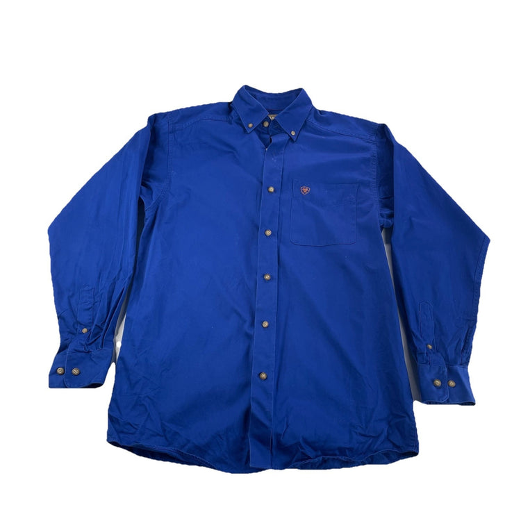 Mens Ariat CLassic Baby Blue ButtonUp LongSleeve Work Shirt Size S