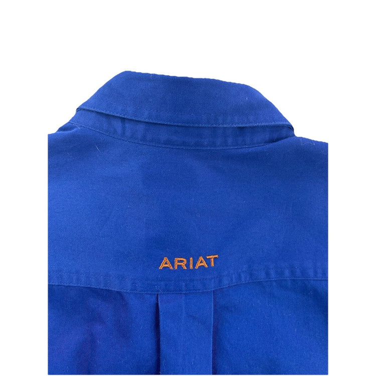 Mens Ariat CLassic Baby Blue ButtonUp LongSleeve Work Shirt Size S