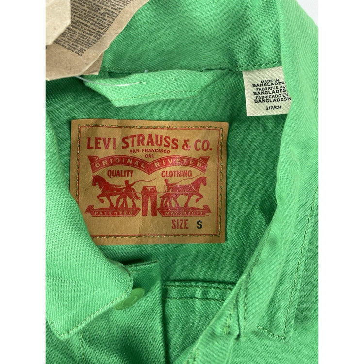 Mens Levi’s Green Button Up Jean Jacket Size Small