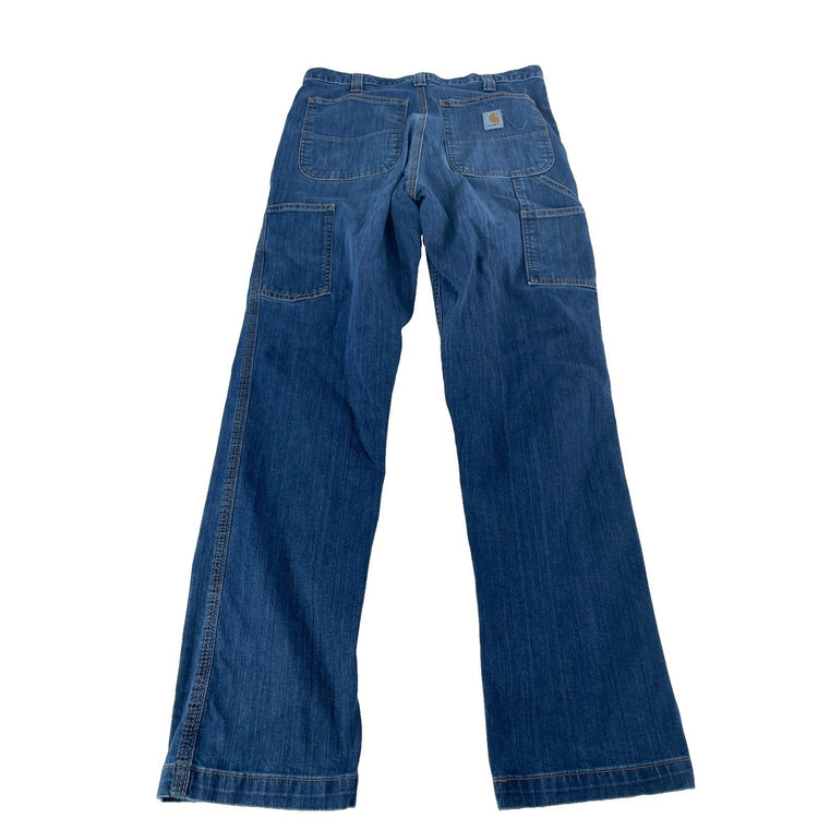 Mens Carhartt Relaxed Fit Carpenter Blue Jeans Size 32x32