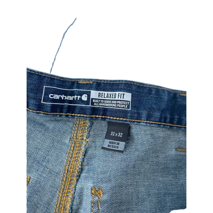 Mens Carhartt Relaxed Fit Carpenter Blue Jeans Size 32x32
