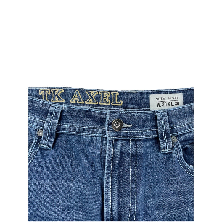 Men’s TK AXEL Slim Boot Blue Jeans Size 38x30