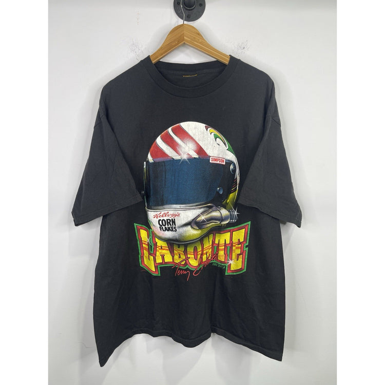 MEN’S VTG 90s TERRY LABONTE KELLOGG'S CORN FLAKES BIG HELMET NASCAR SHIRT XL