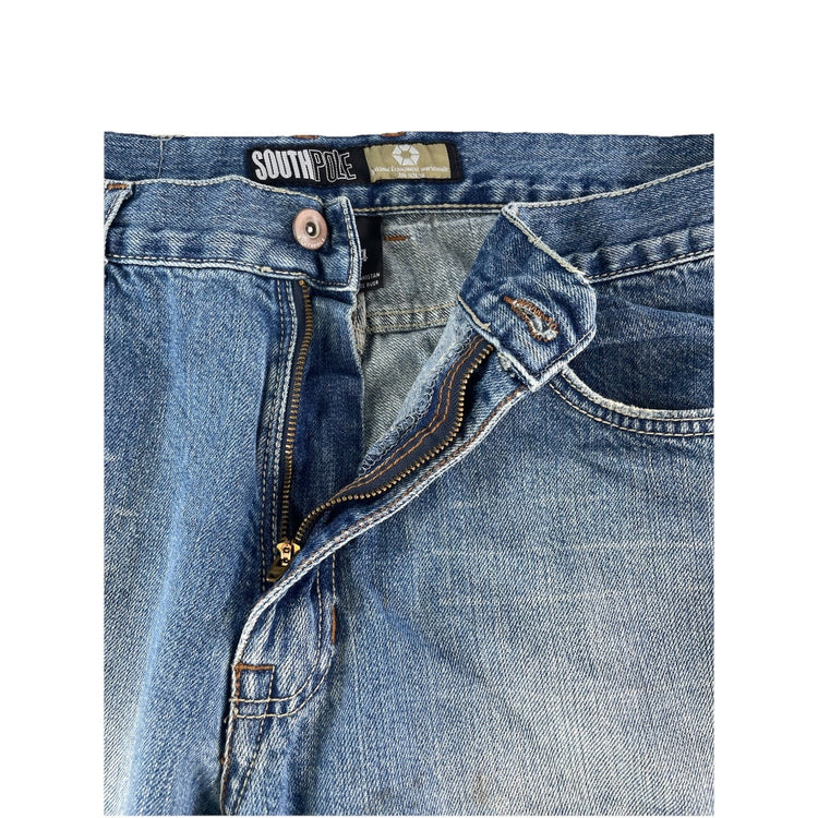 Mens South Pole Blue Denim Bermuda Jean Shorts Size 34